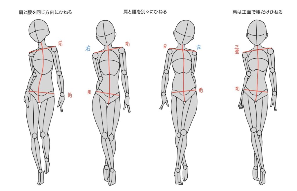 ポーズはコントラポストを意識して描こう イラスト解体新書 あんりみてっどりーむ