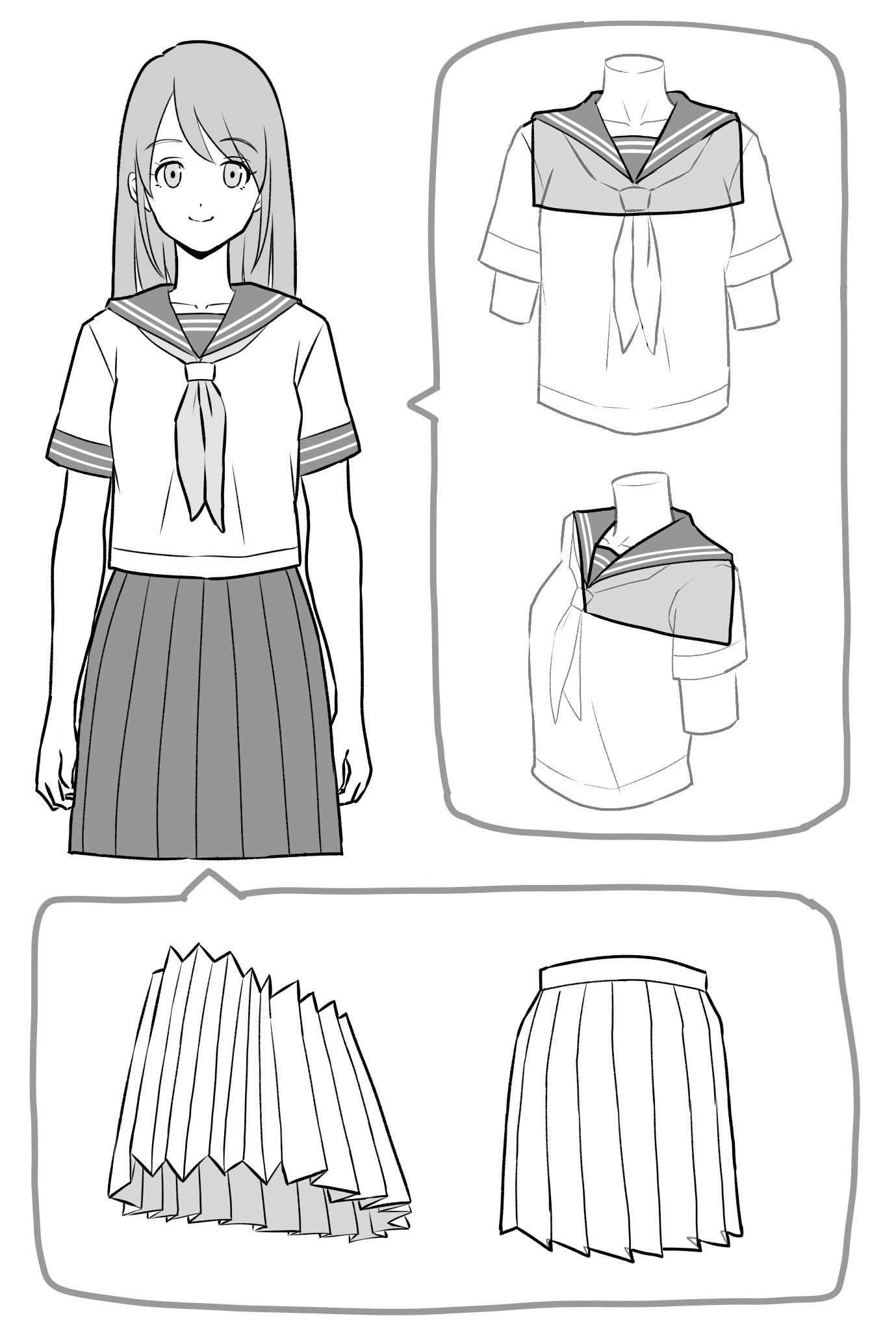 服 シワをうまく描くコツは 仕組み をつかむこと 衣服の描き方図鑑 あんりみてっどりーむ