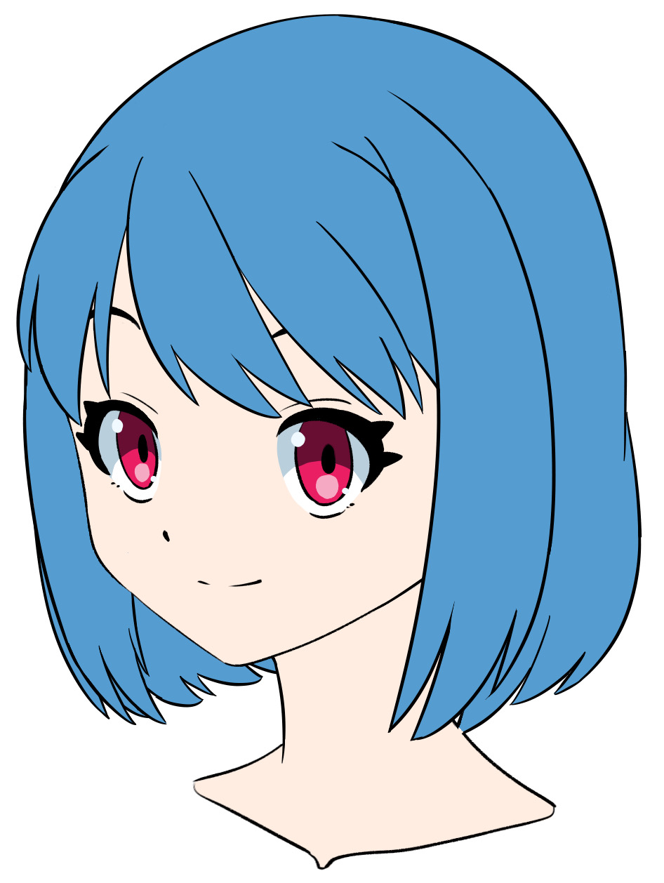 髪を着彩して完成